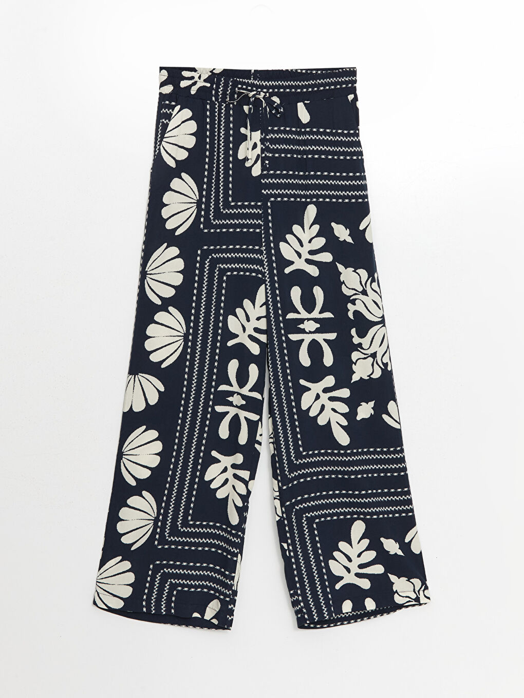 Pantalon à Taille Élastiquée à Motifs pour Femmes-4