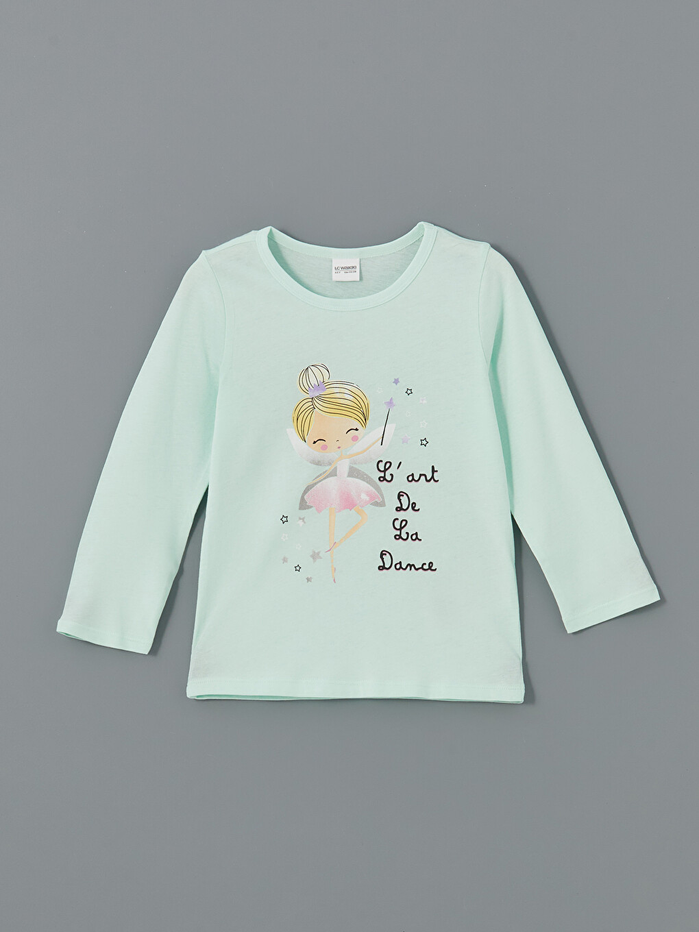 Turkuaz Baskılı Kız Çocuk Pijama Üstü