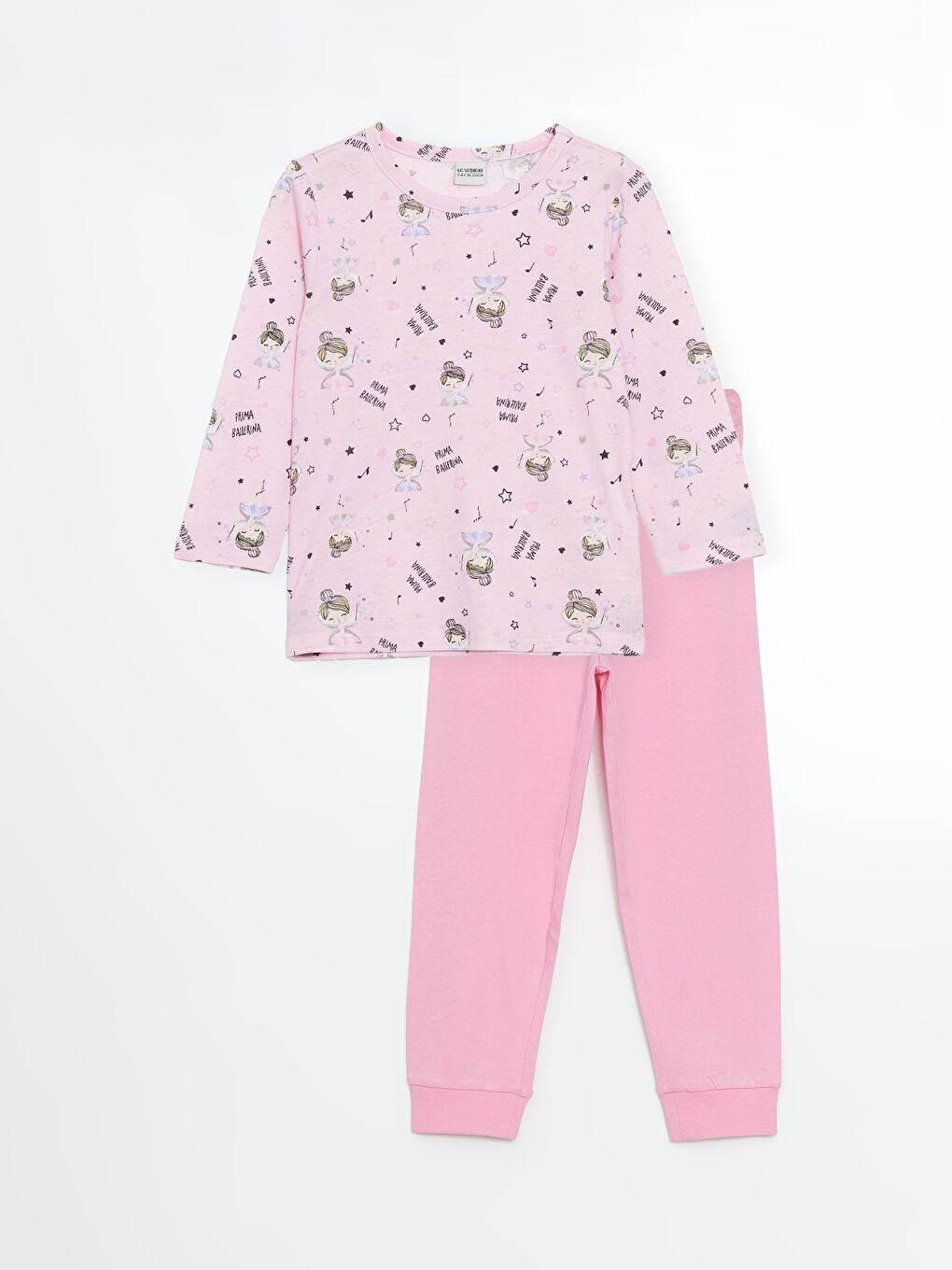 Crew Neck Printed Girls' Pyjama Set -S54449Z1-LT4