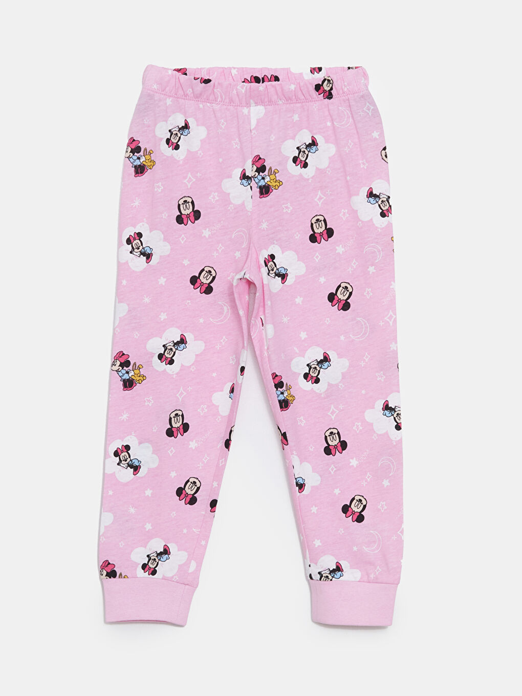 Pembe Minnie Mouse Baskılı Kız Çocuk Pijama Alt