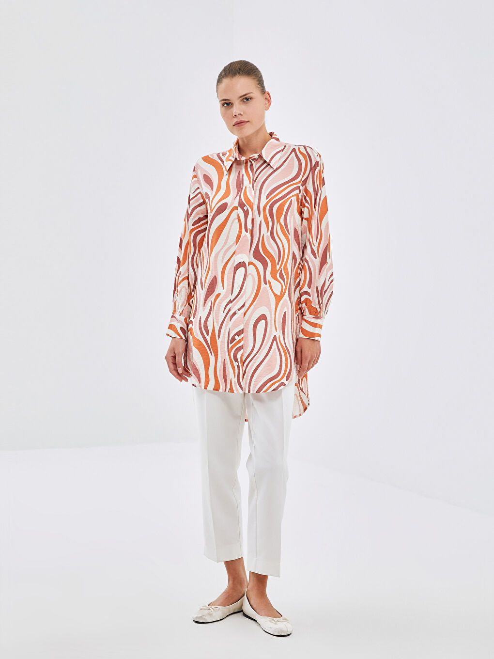 Tunique Chemise à Motifs pour Femmes-1