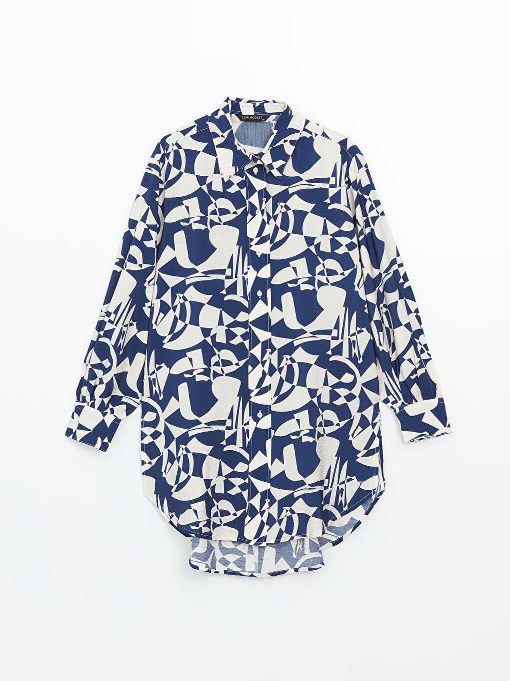 LCW Modest Patterned Women's Shirt Tunic -S54495Z8-LQQ