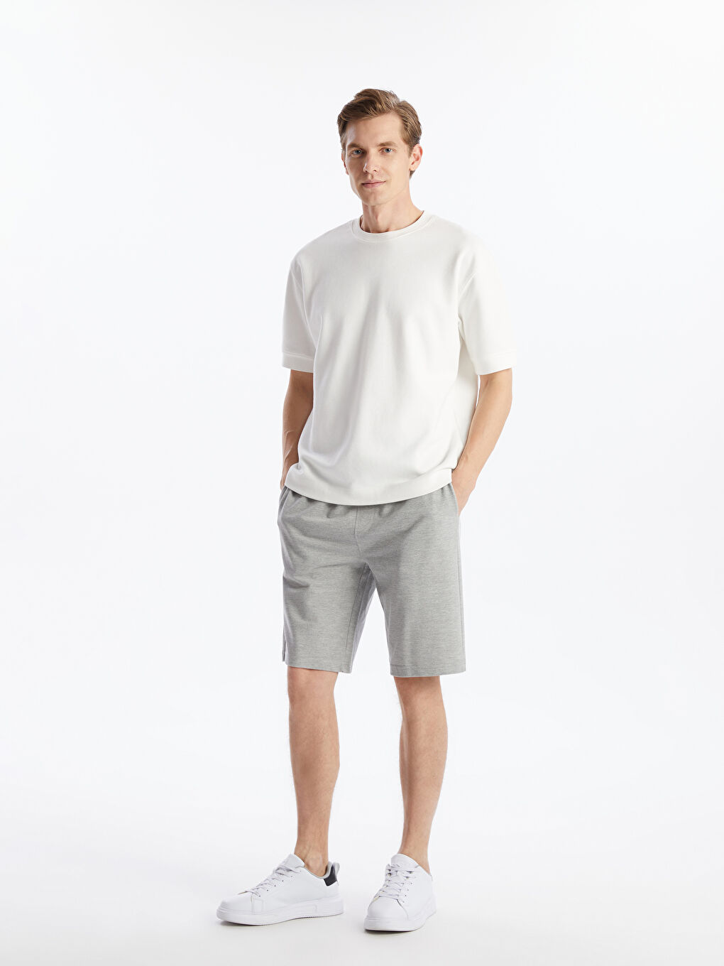 Standard Pattern Piqué Men's Shorts -S54554Z8-DCR
