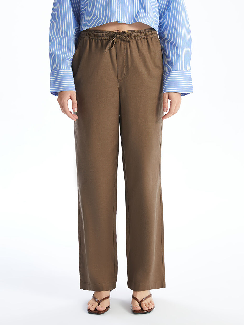 Pantalone za žene sa lastišem u struku -S54570Z8-PX1