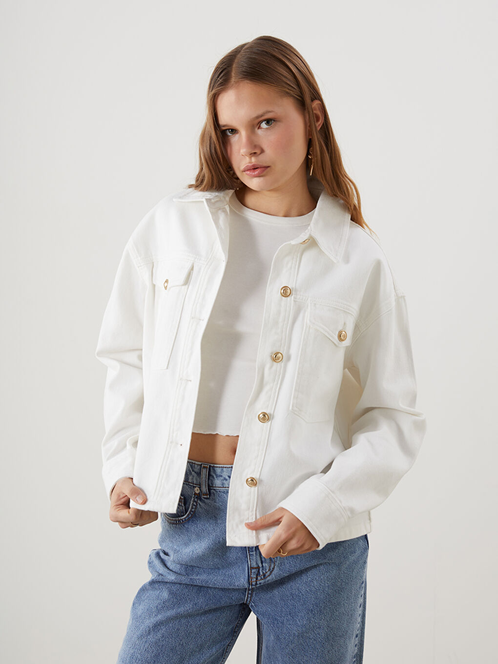 Oversize Women's Shirt Jacket -S54574Z8-FEU
