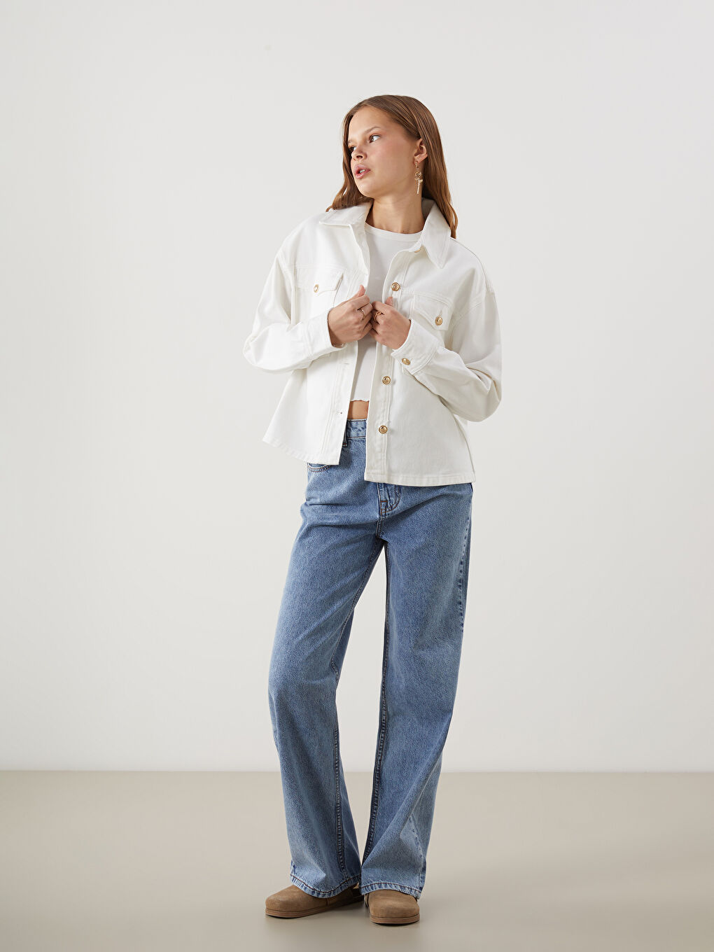 Oversize Women's Shirt Jacket -S54574Z8-FEU