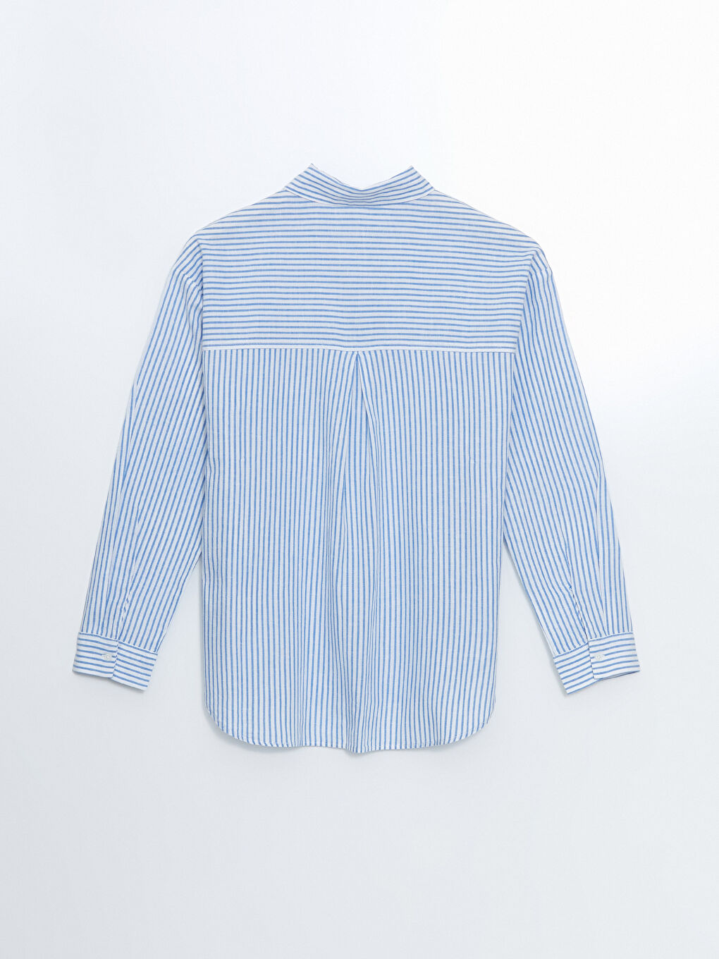 Striped Linen Blend Oversize Women's Shirt -S54575Z8-LEN