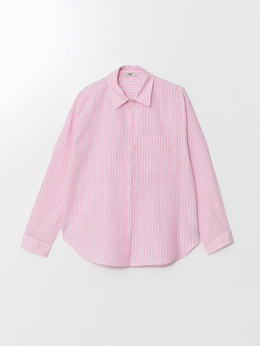 Striped Linen Blend Oversize Women's Shirt -S54575Z8-LHK