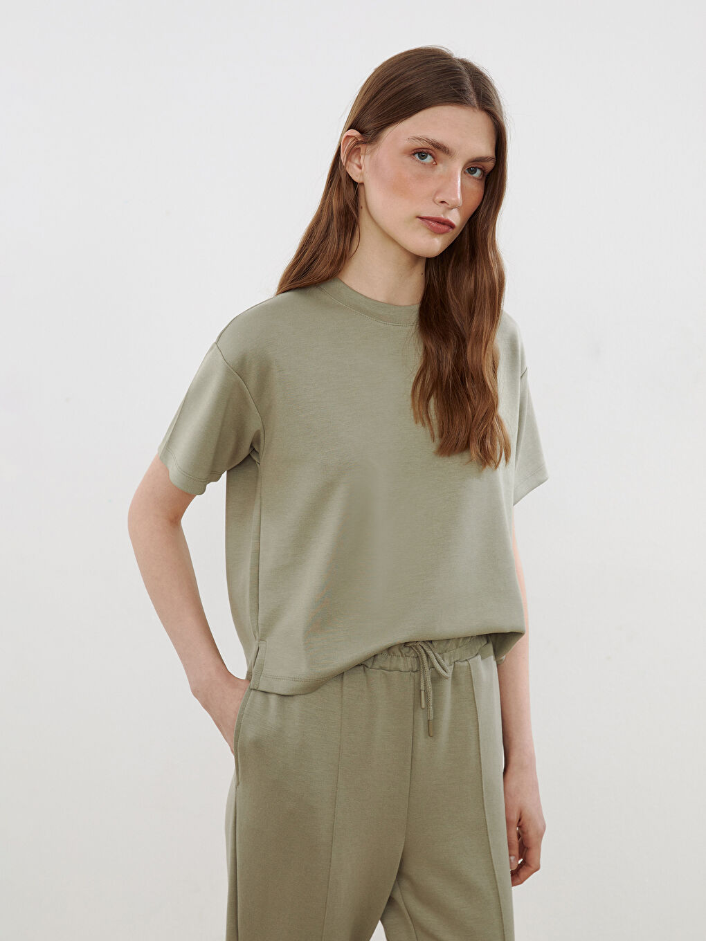 Crew Neck Women's T-Shirt -S54599Z8-QZJ