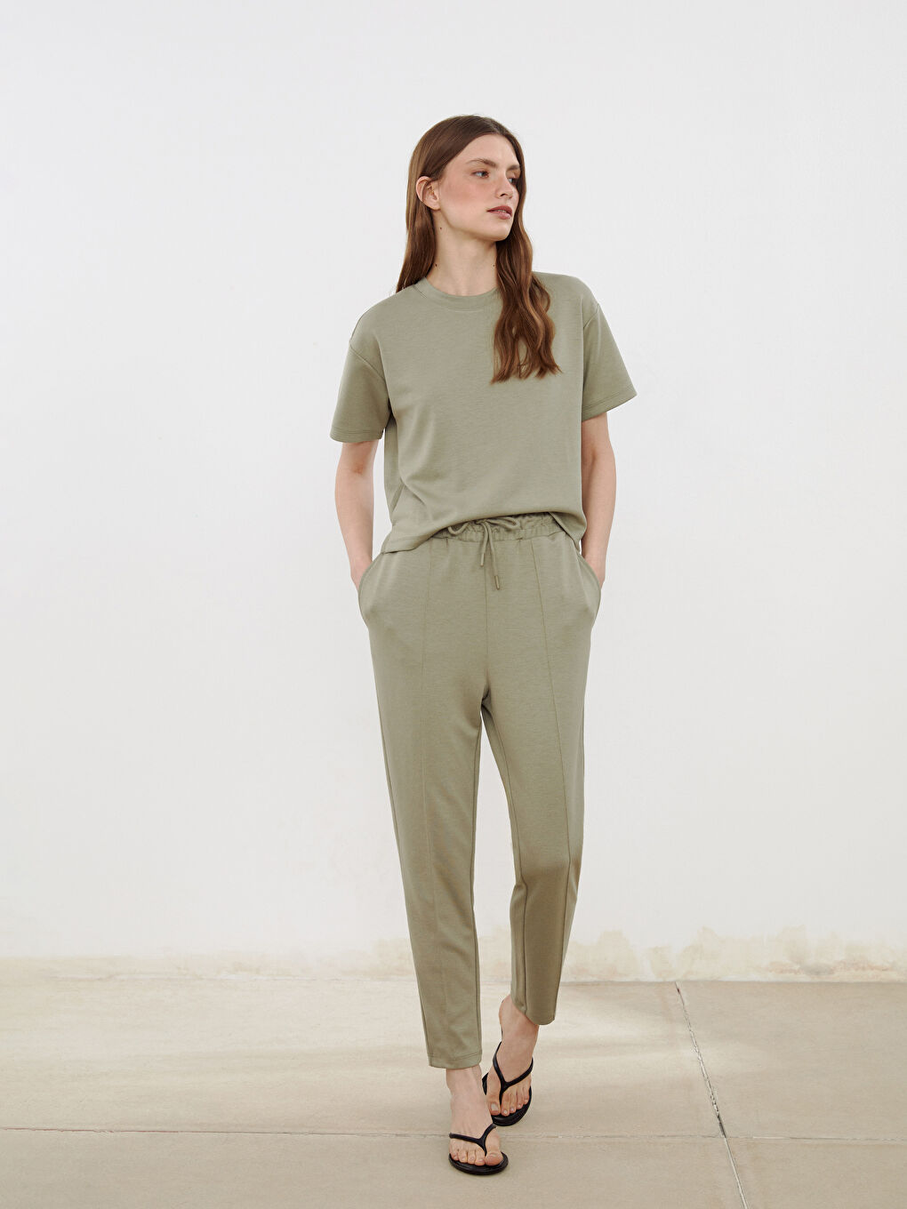 Women's Elastic Waist Sweatpants -S54600Z8-QZJ