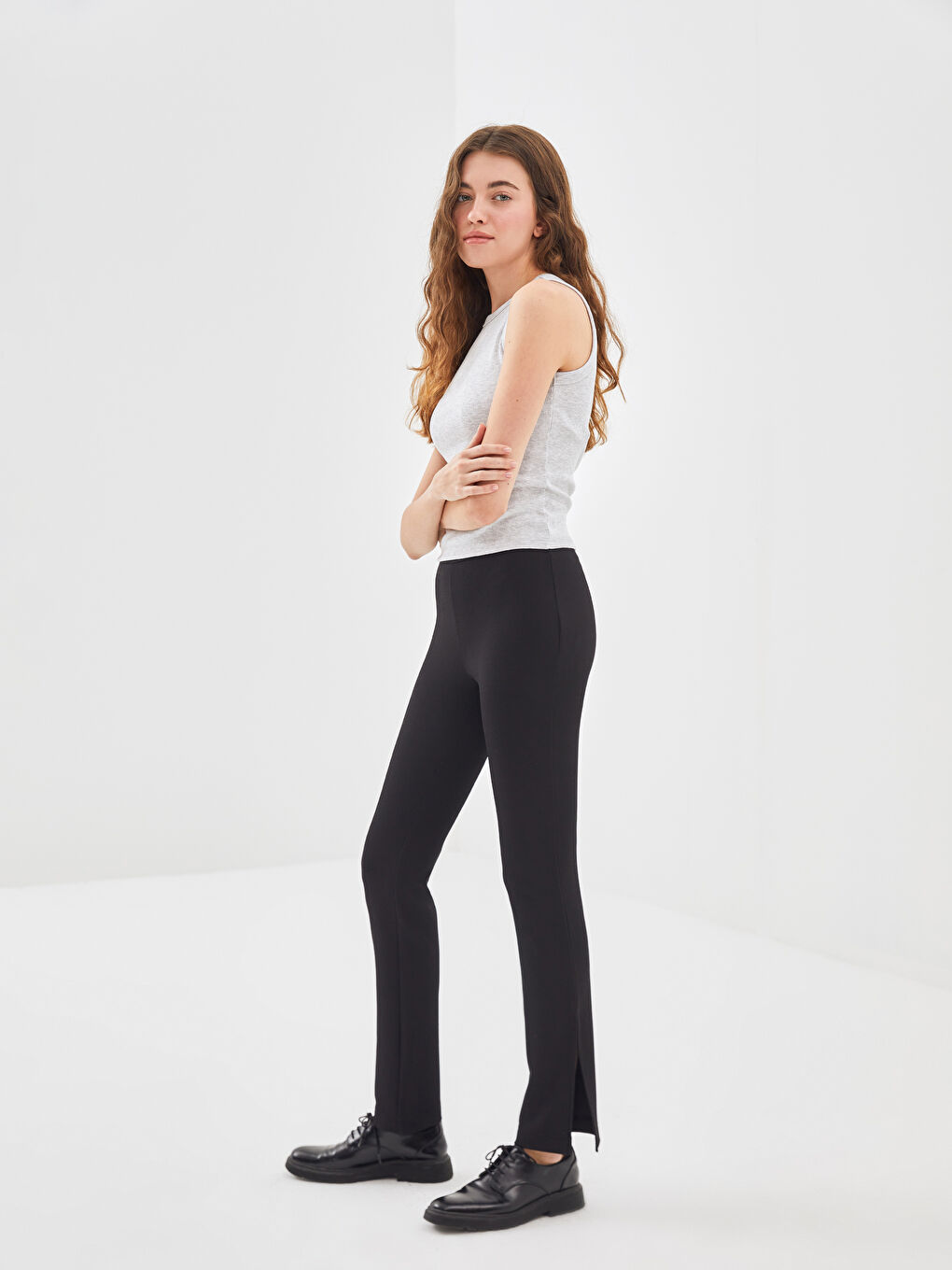Elastic Waist Spanish Leg Women's Leggings Trousers -S54602Z8-CVL
