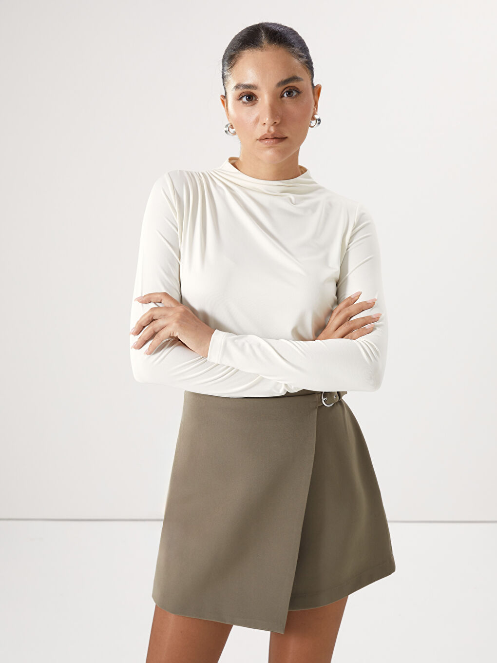 LCW Vision Ekru Dik Yaka Kadın Body - 3