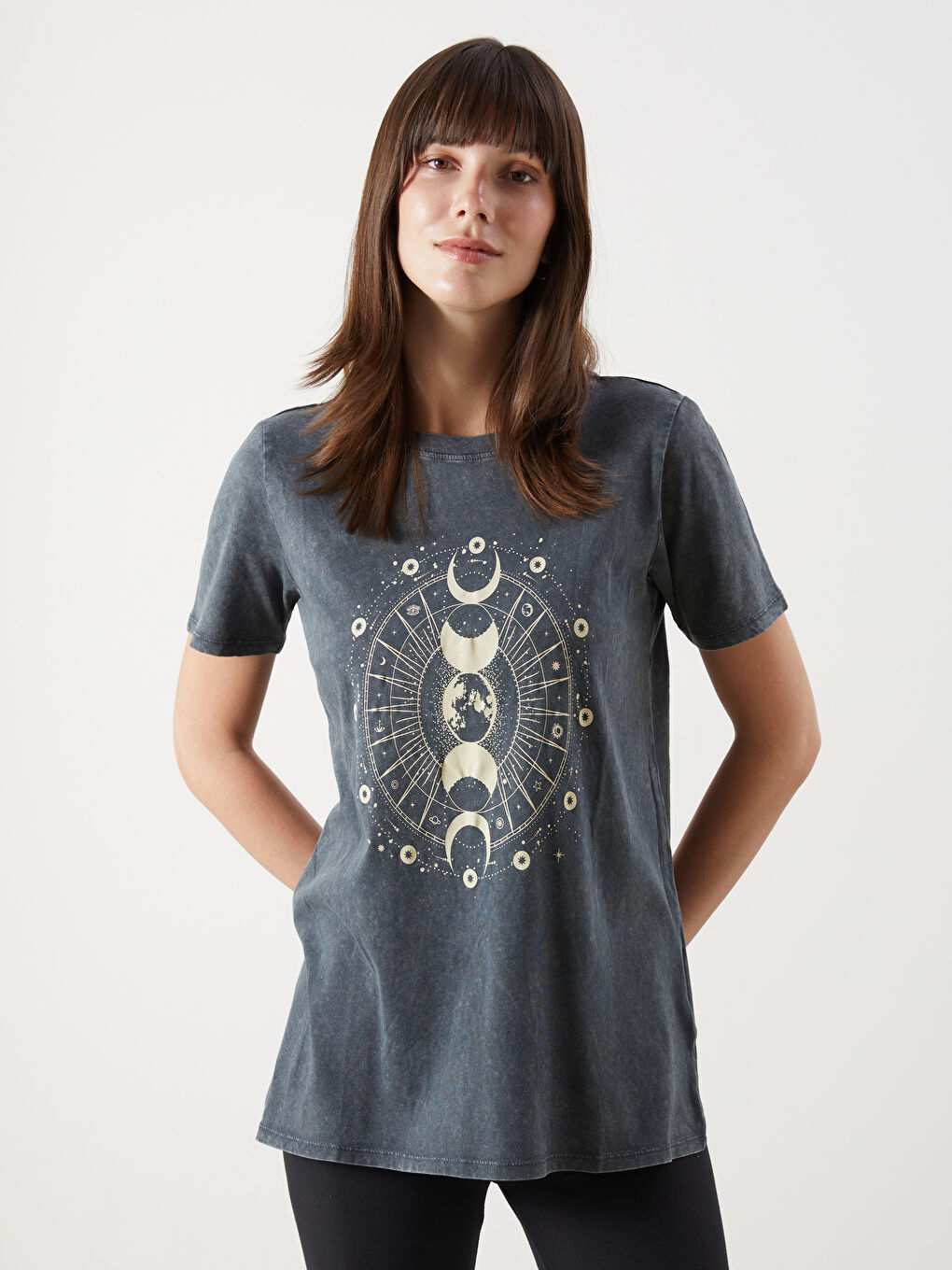 Crew Neck Printed Women's T-Shirt -S54632Z8-SFS