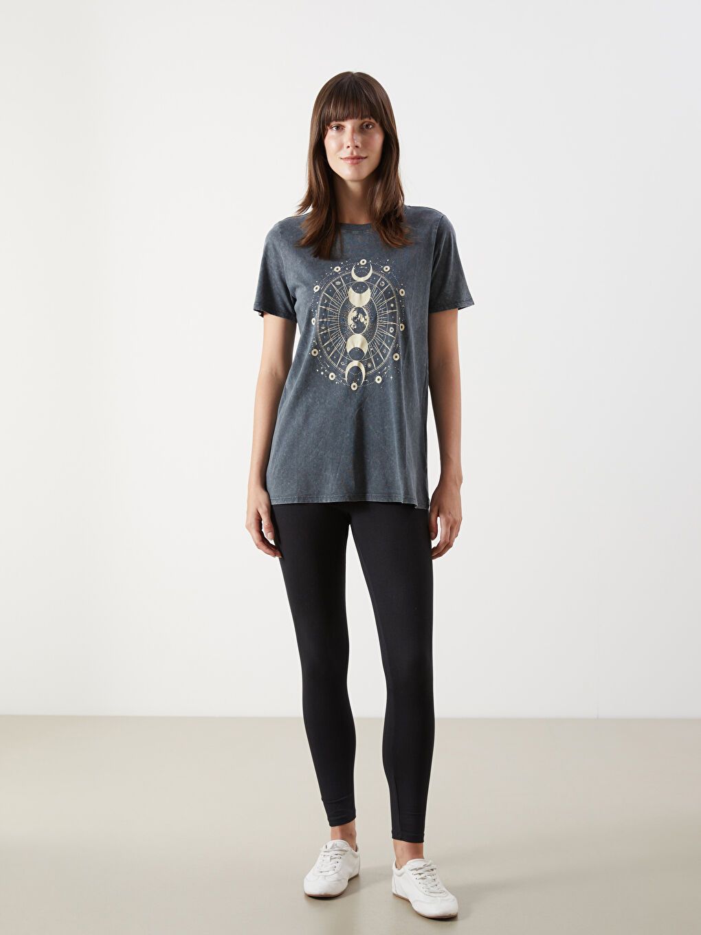 Crew Neck Printed Women's T-Shirt -S54632Z8-SFS
