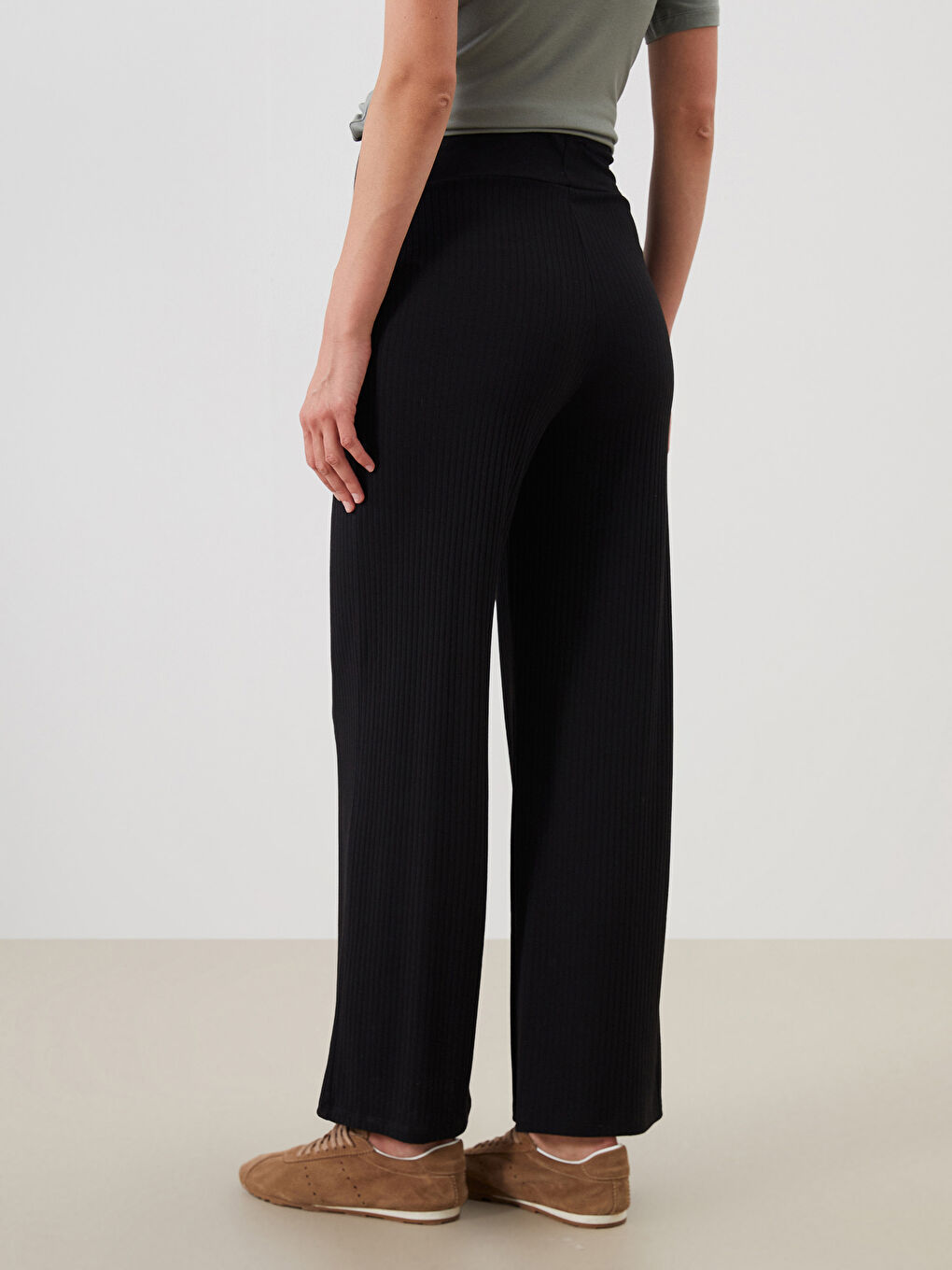 LCWAIKIKI Maternity Belly Panel Textured Maternity Trousers -S54639Z8-CVL