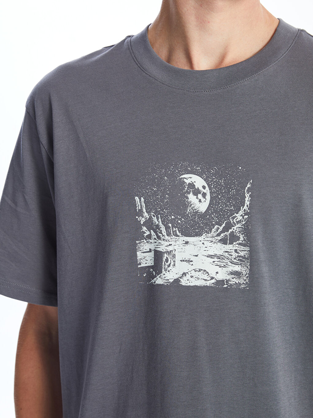 Crew Neck Printed Jersey Men's T-Shirt -S54647Z8-VYK