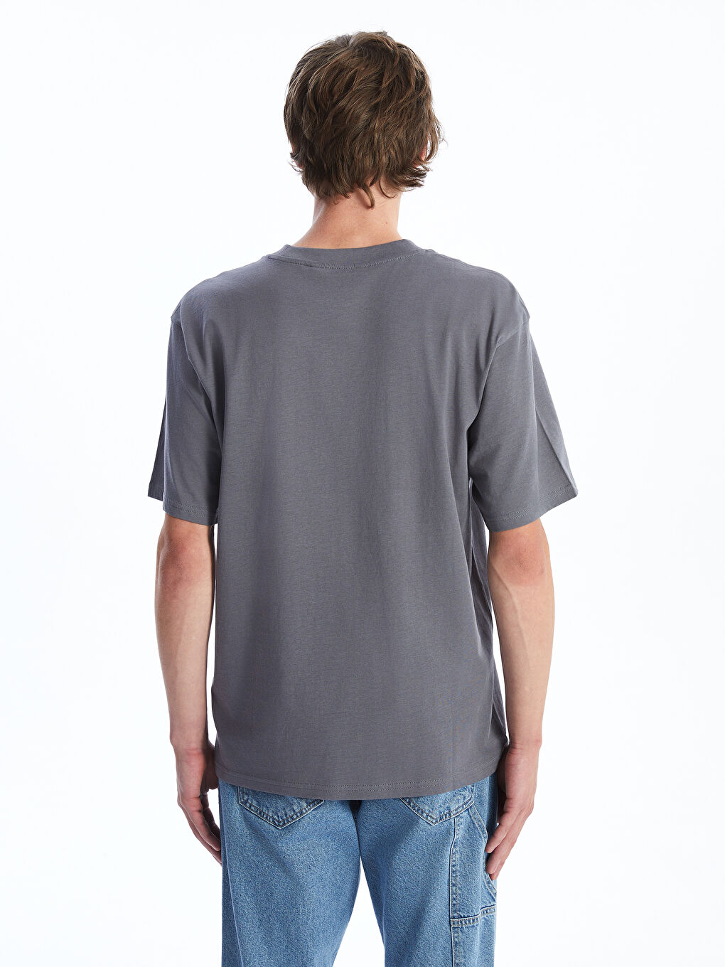 Crew Neck Printed Jersey Men's T-Shirt -S54647Z8-VYK