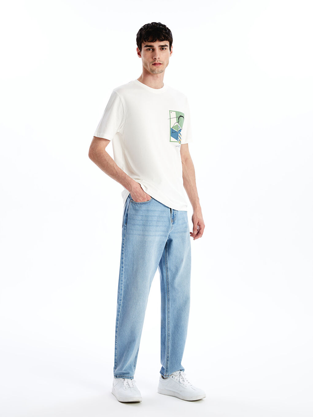 Crew Neck Printed Jersey Men's T-Shirt-1