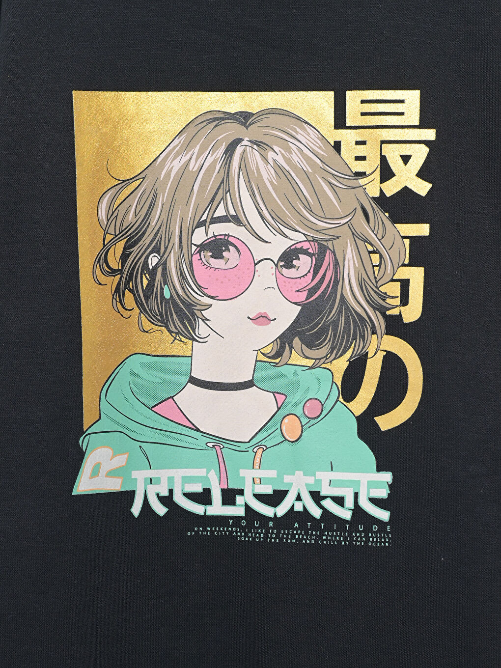 Crew Neck Anime Printed Girls' Sweatshirt -S54659Z8-EFN
