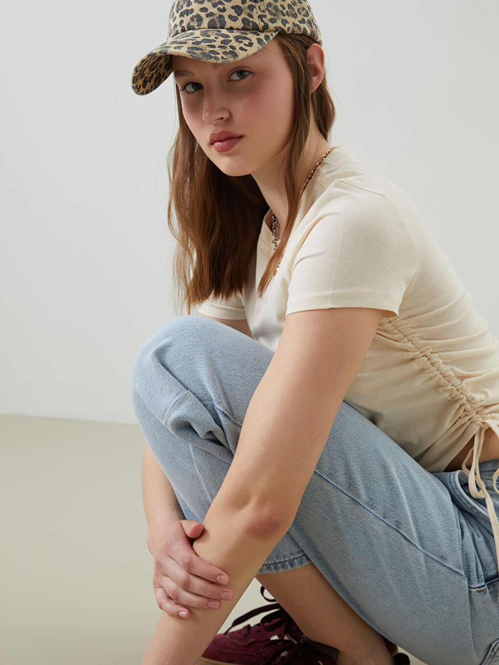 Crew Neck Plain Women's T-Shirt