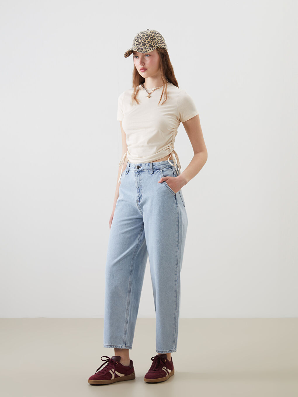 Crew Neck Plain Women's T-Shirt-1