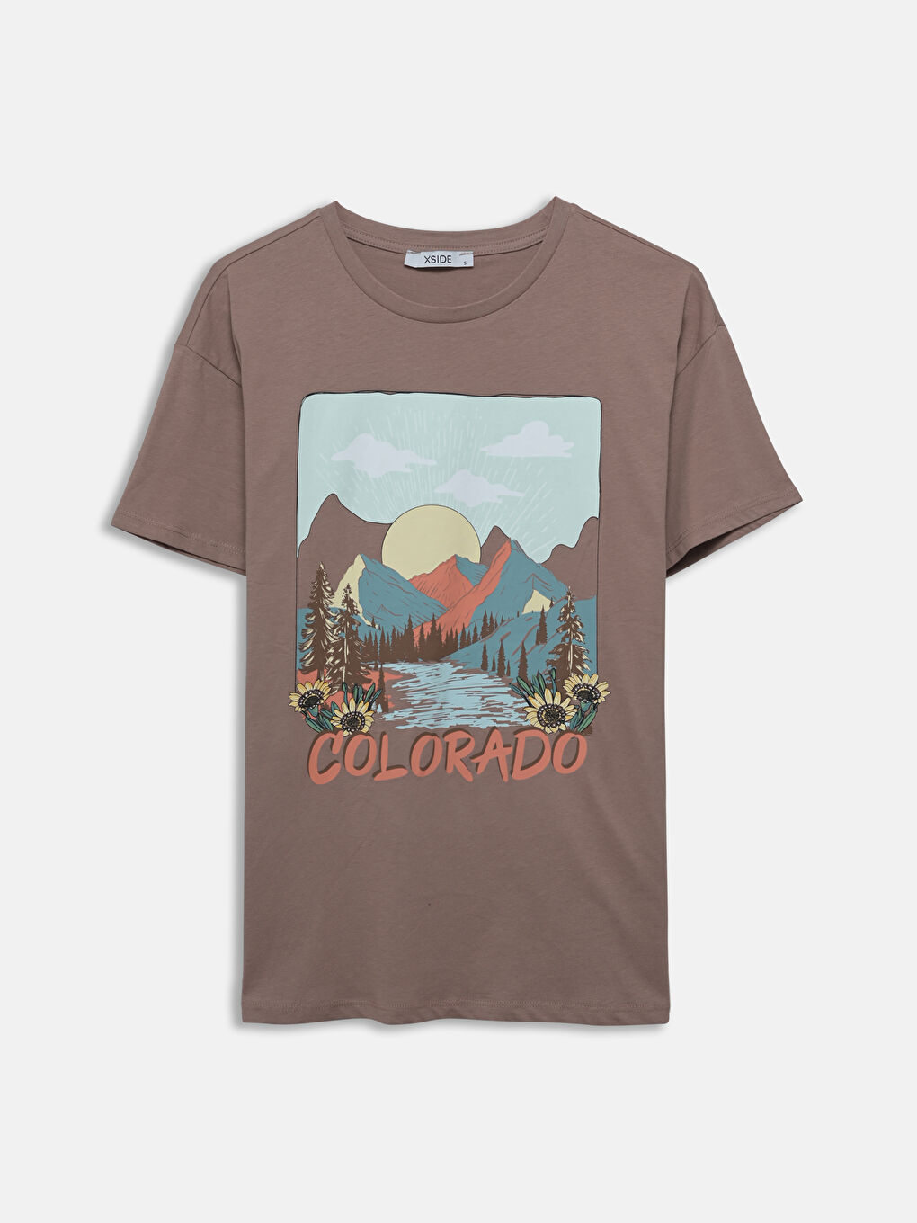 Crew Neck Printed Women's T-Shirt -S54665Z8-GWY