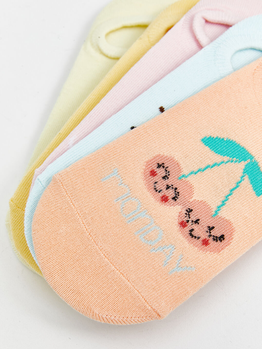 Patterned Girls' Trainer Socks 5 Pack -S54670Z4-J3A
