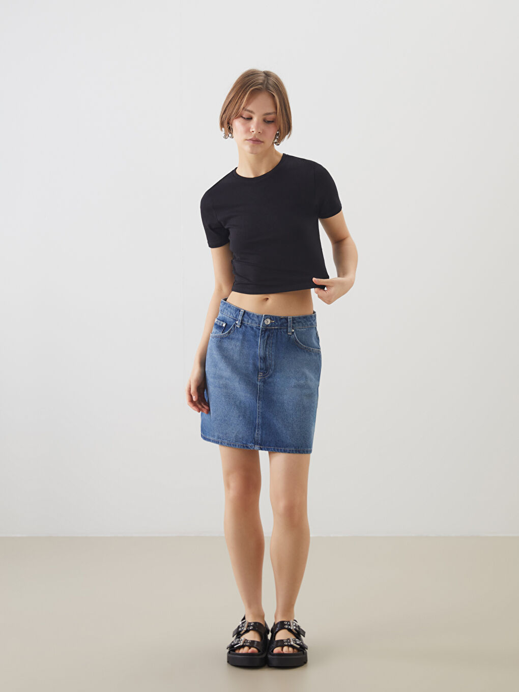 Crew Neck Women's T-Shirt -S54675Z8-CVL