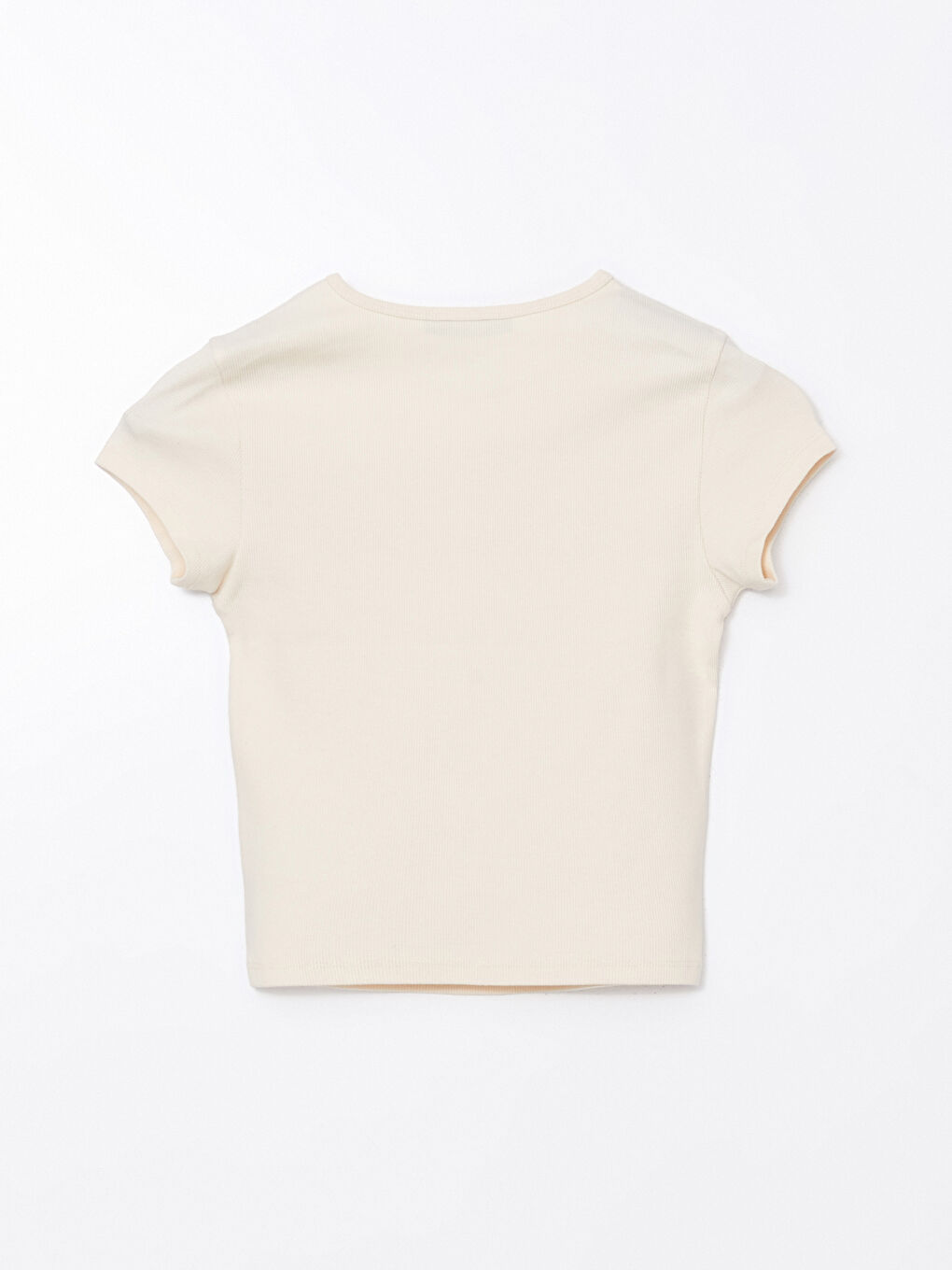 Crew Neck Ribbed Women's T-Shirt -S54682Z8-FF7