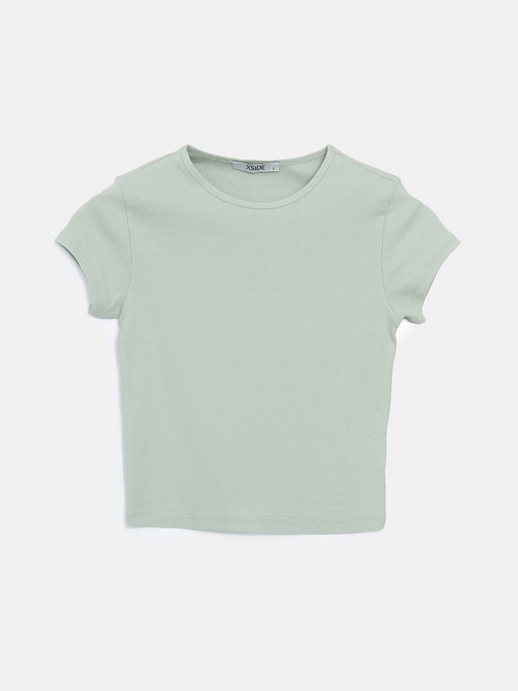 Crew Neck Ribbed Women's T-Shirt -S54682Z8-SBD