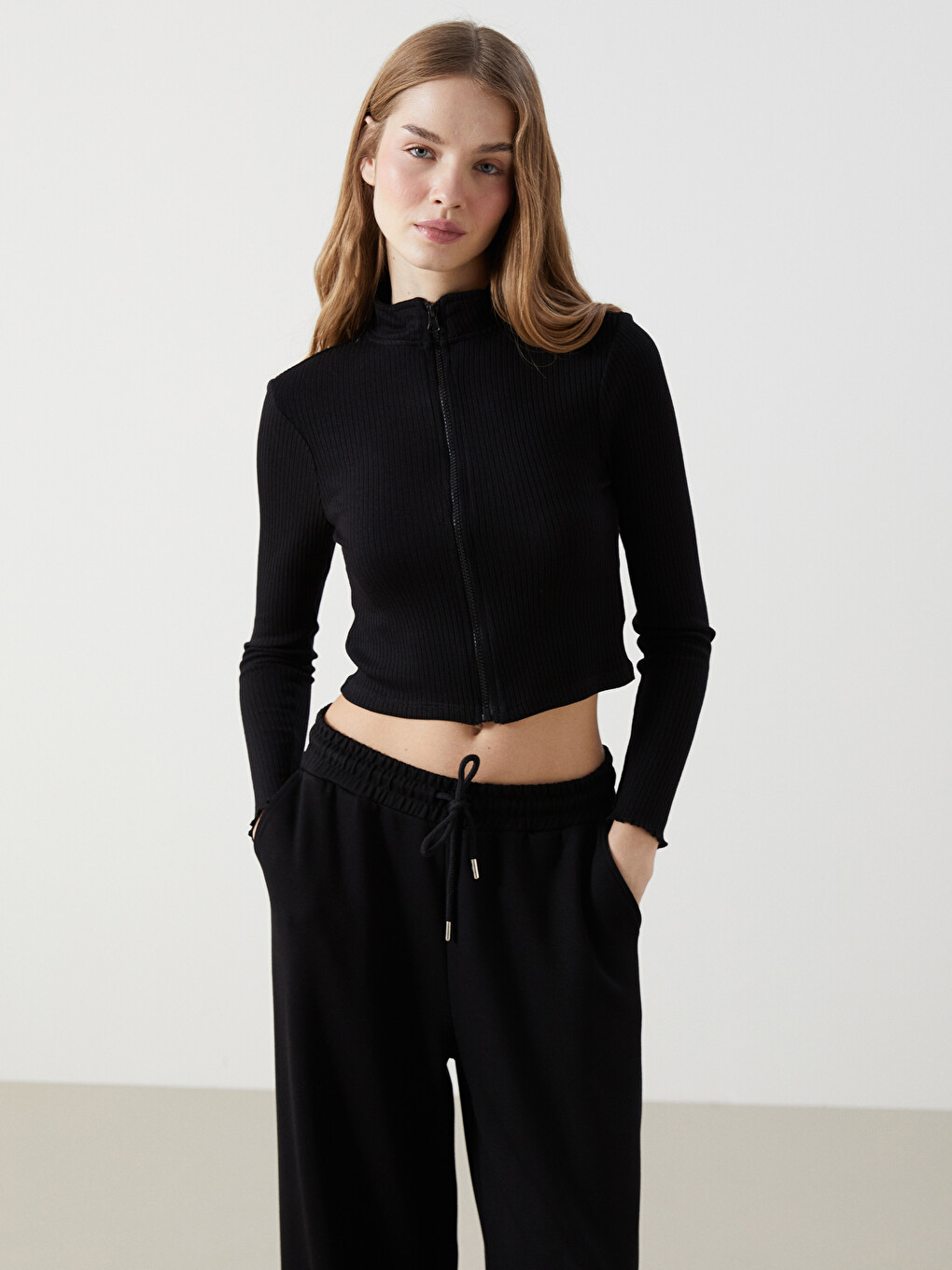 Funnel Neck Women's Knitted Cardigan
