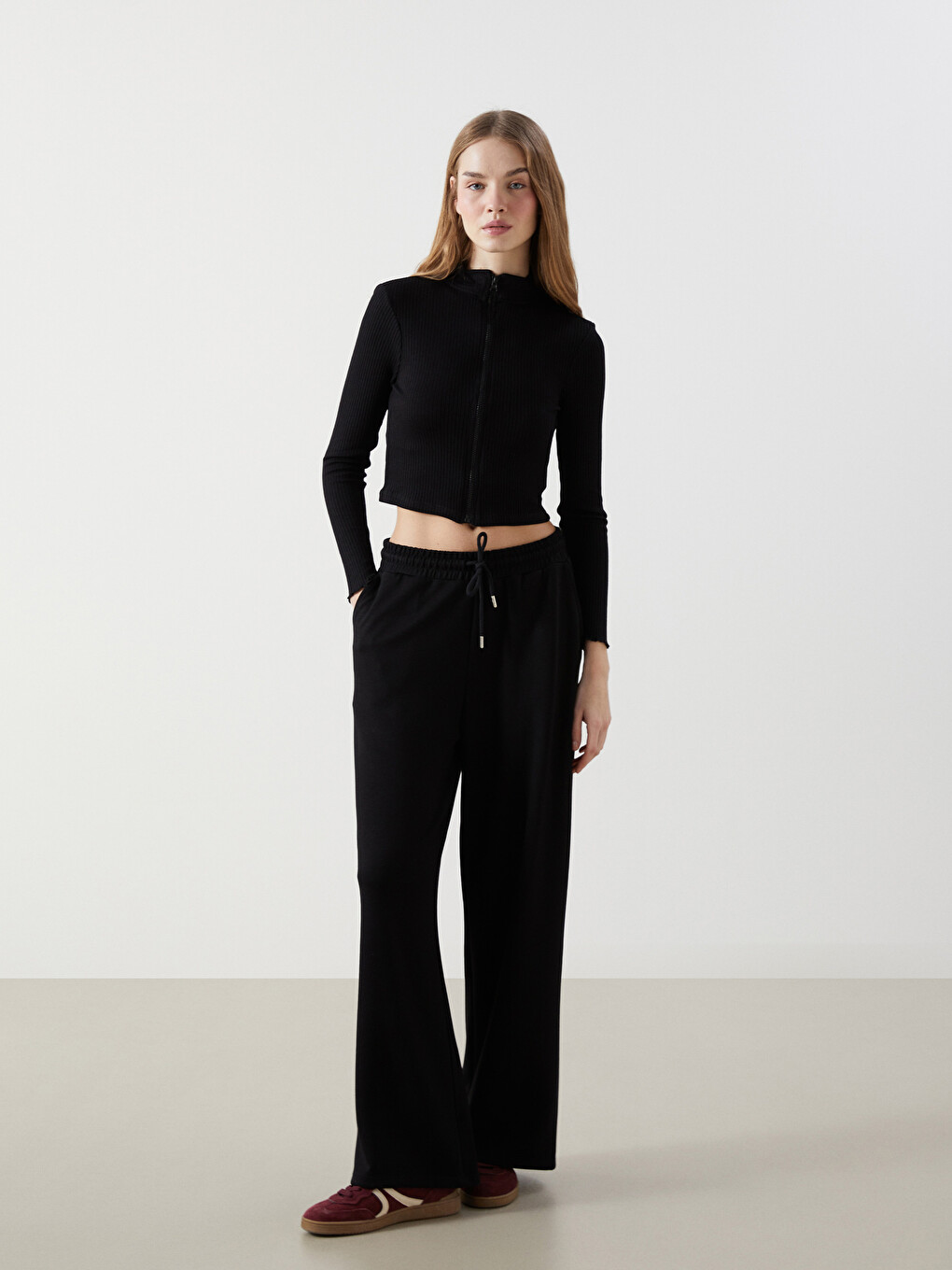 Funnel Neck Women's Knitted Cardigan-1