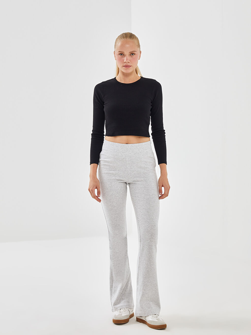 Crew Neck Ribbed Women's T-Shirt -S54694Z8-CVL