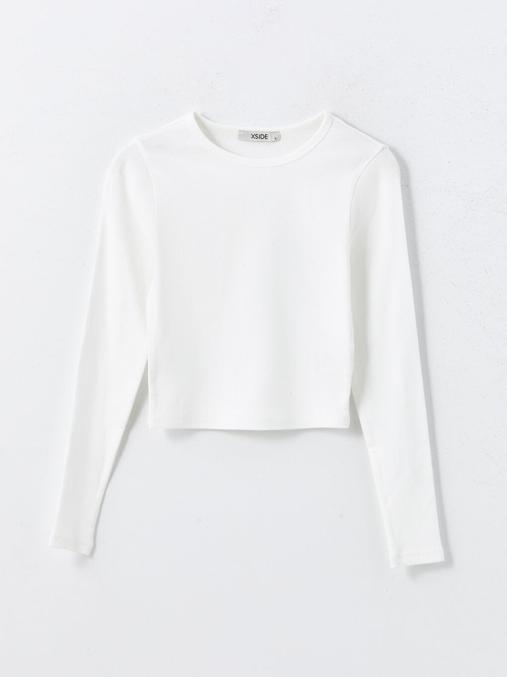 Crew Neck Ribbed Women's T-Shirt -S54694Z8-R9J
