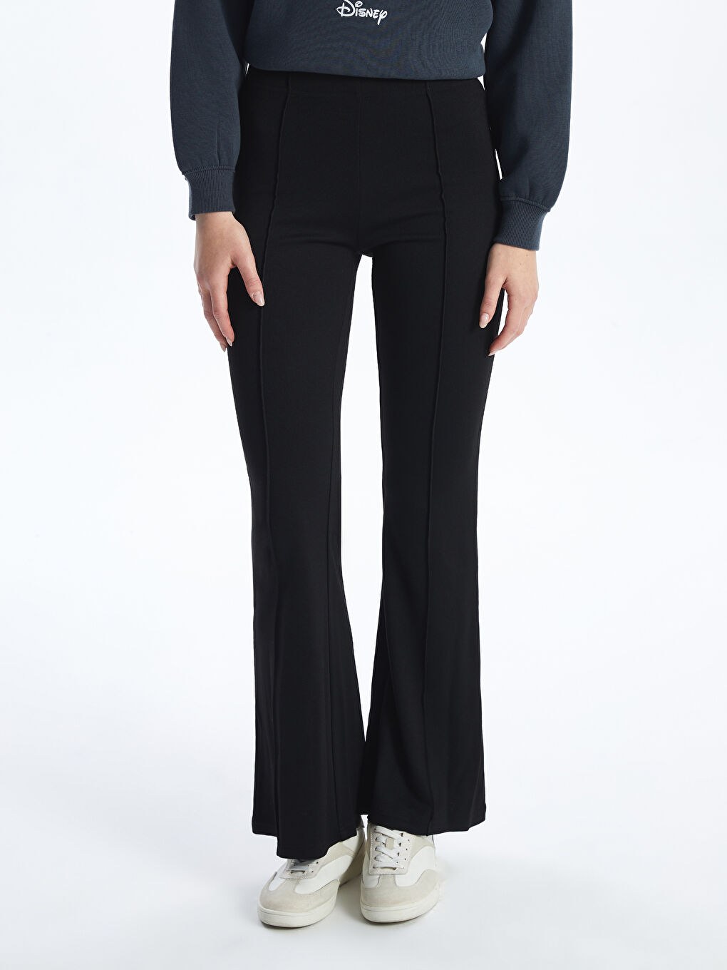 Elasticated Waist Plain Flared Women's Sweatpants -S54697Z8-CVL
