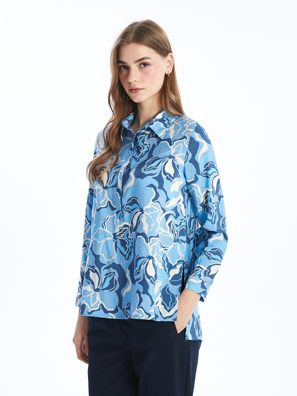 Collared Floral Women's Blouse