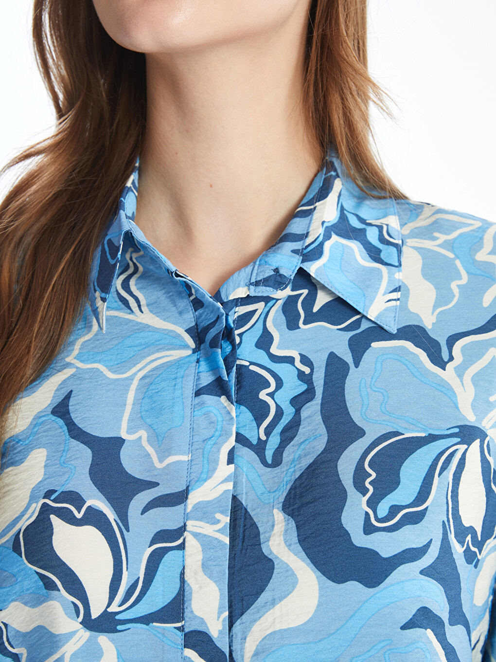 Collared Floral Women's Blouse-2