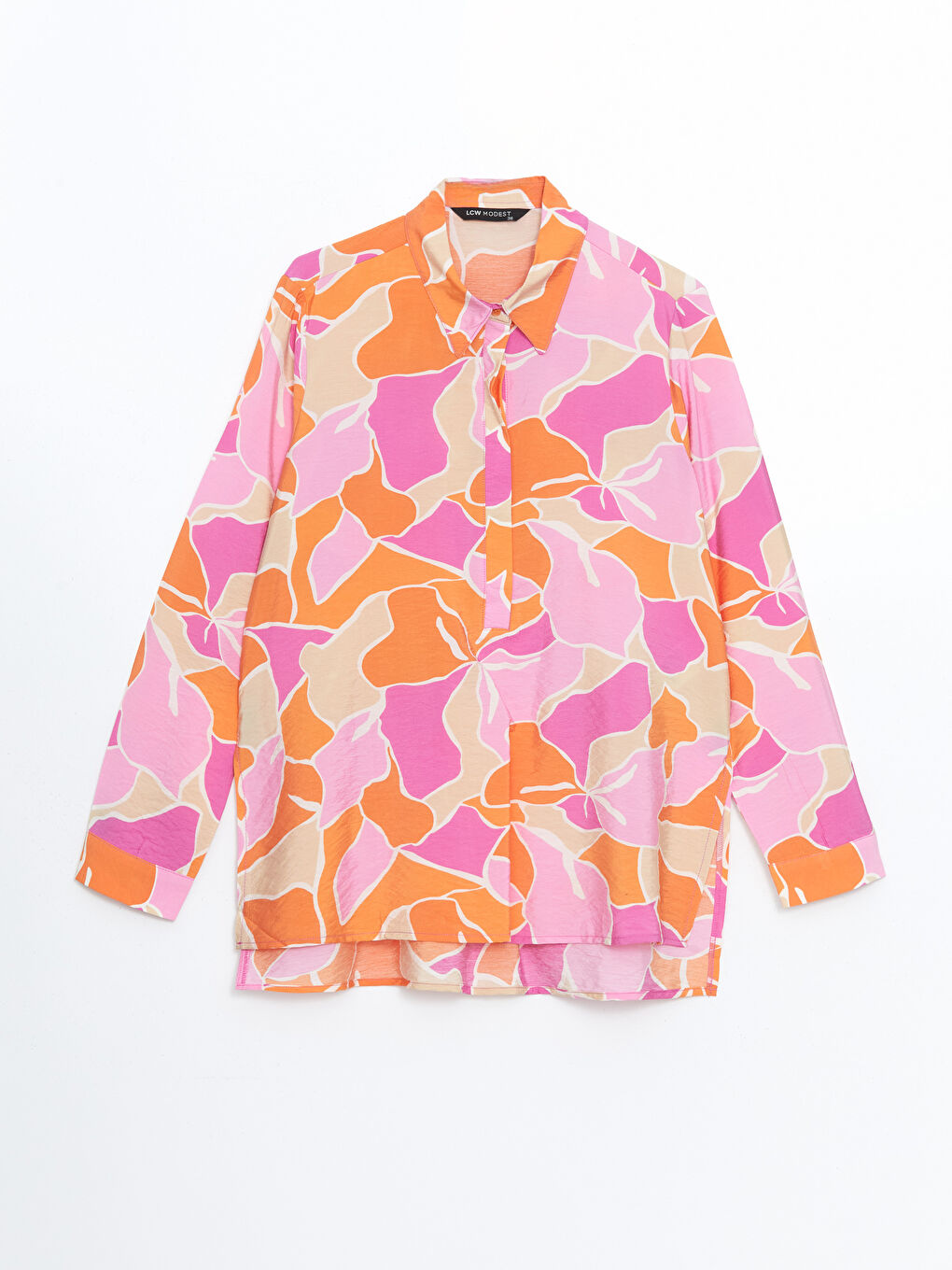 Collared Neck Patterned Women's Blouse-4
