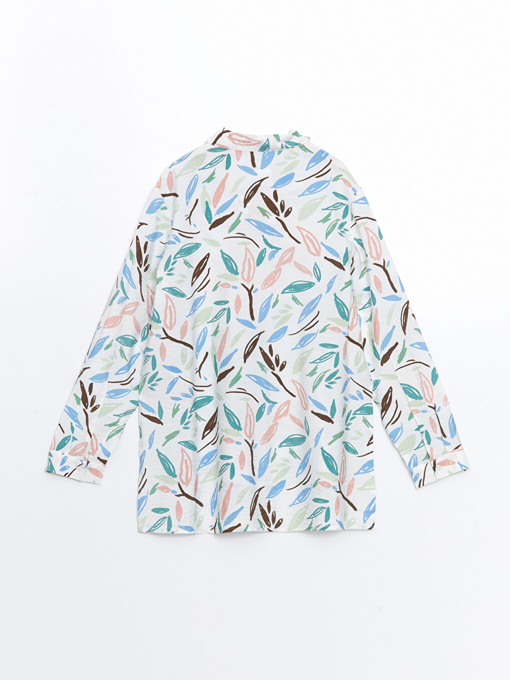 Blouse à Col de Chemise à Motifs pour Femmes-5