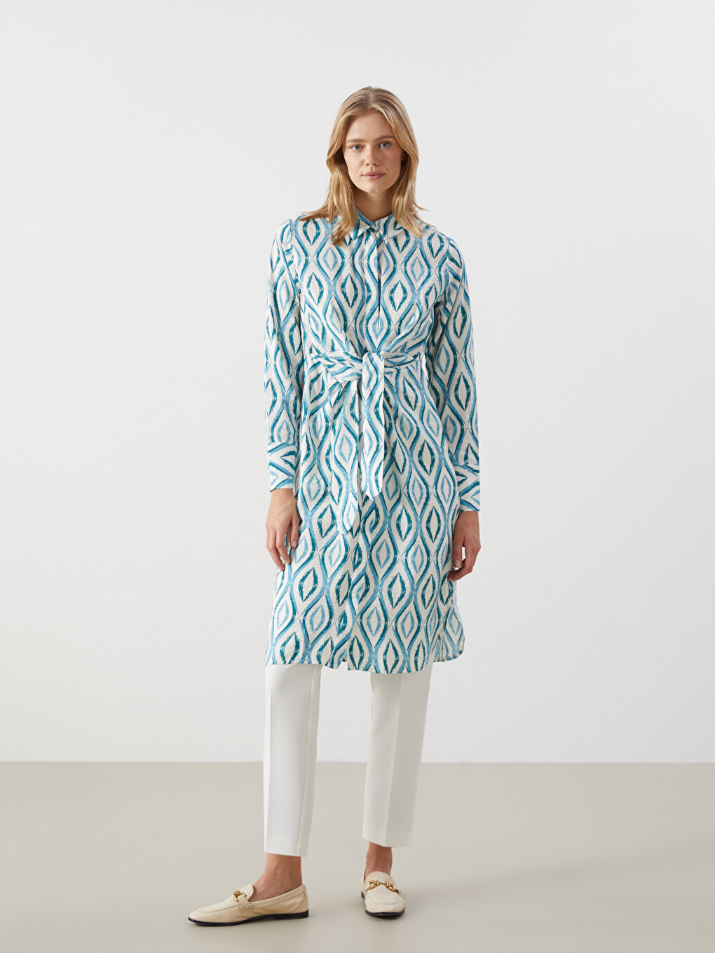 Patterned Women's Shirt Tunic-1
