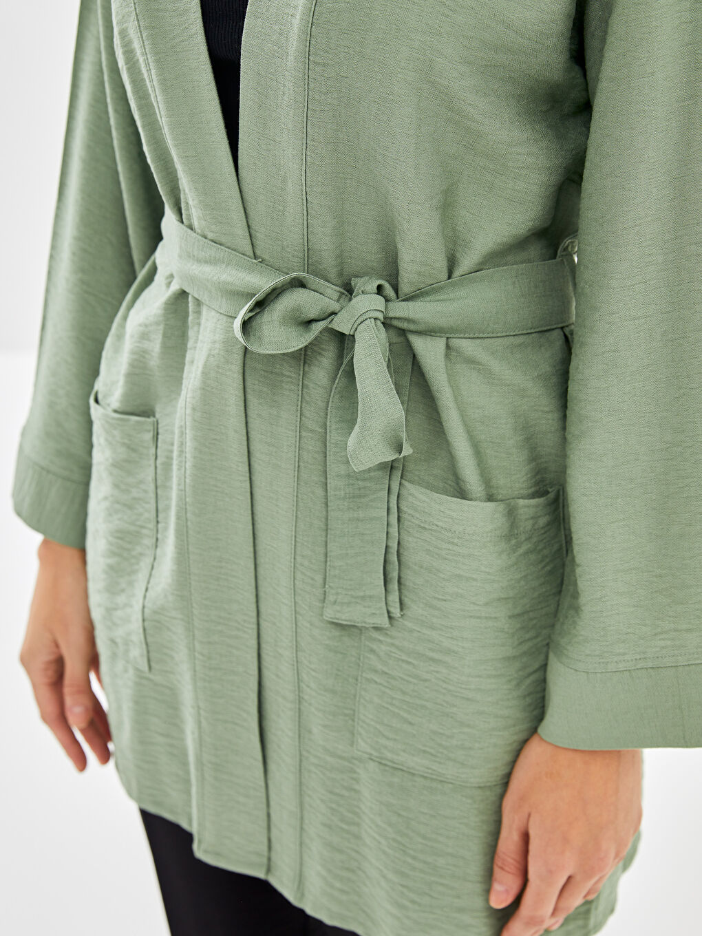 Kimono Oversize à Col Châle pour Femmes-2