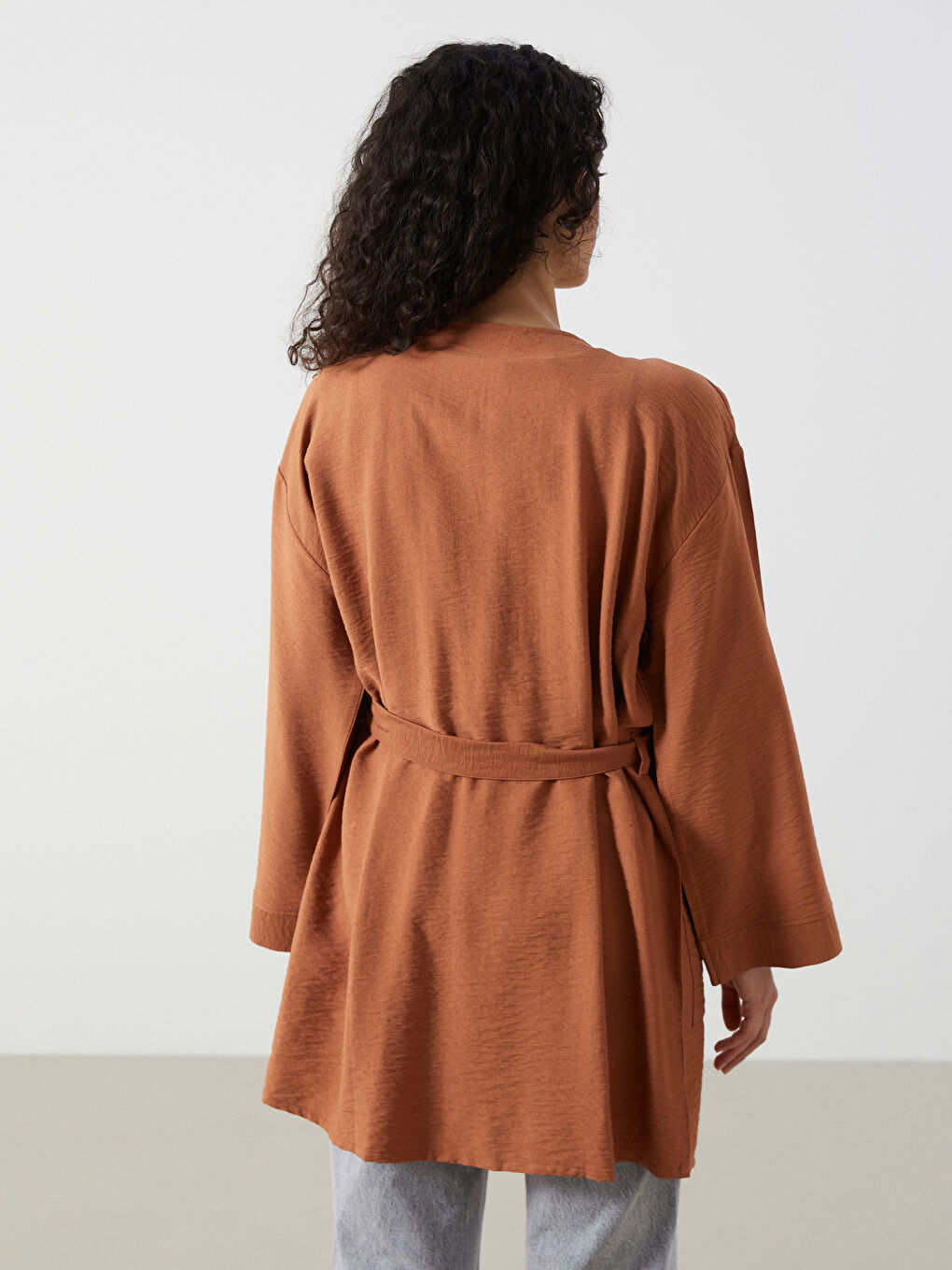 Kimono Oversize à Col Châle pour Femmes-3