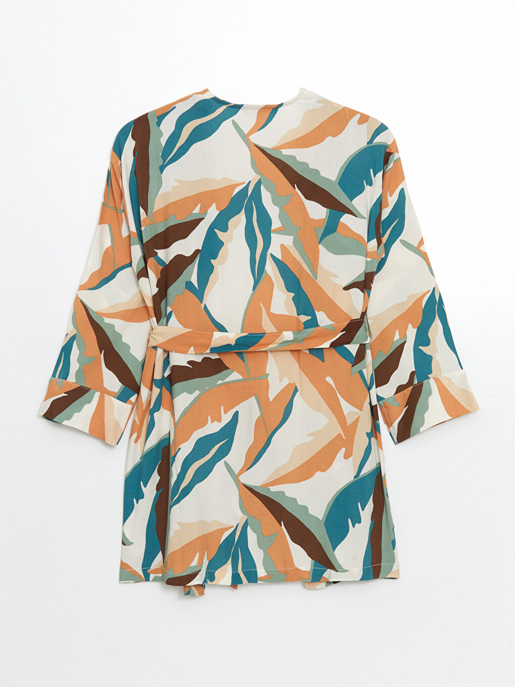 Shawl Collar Patterned Long Sleeve Kimono-5