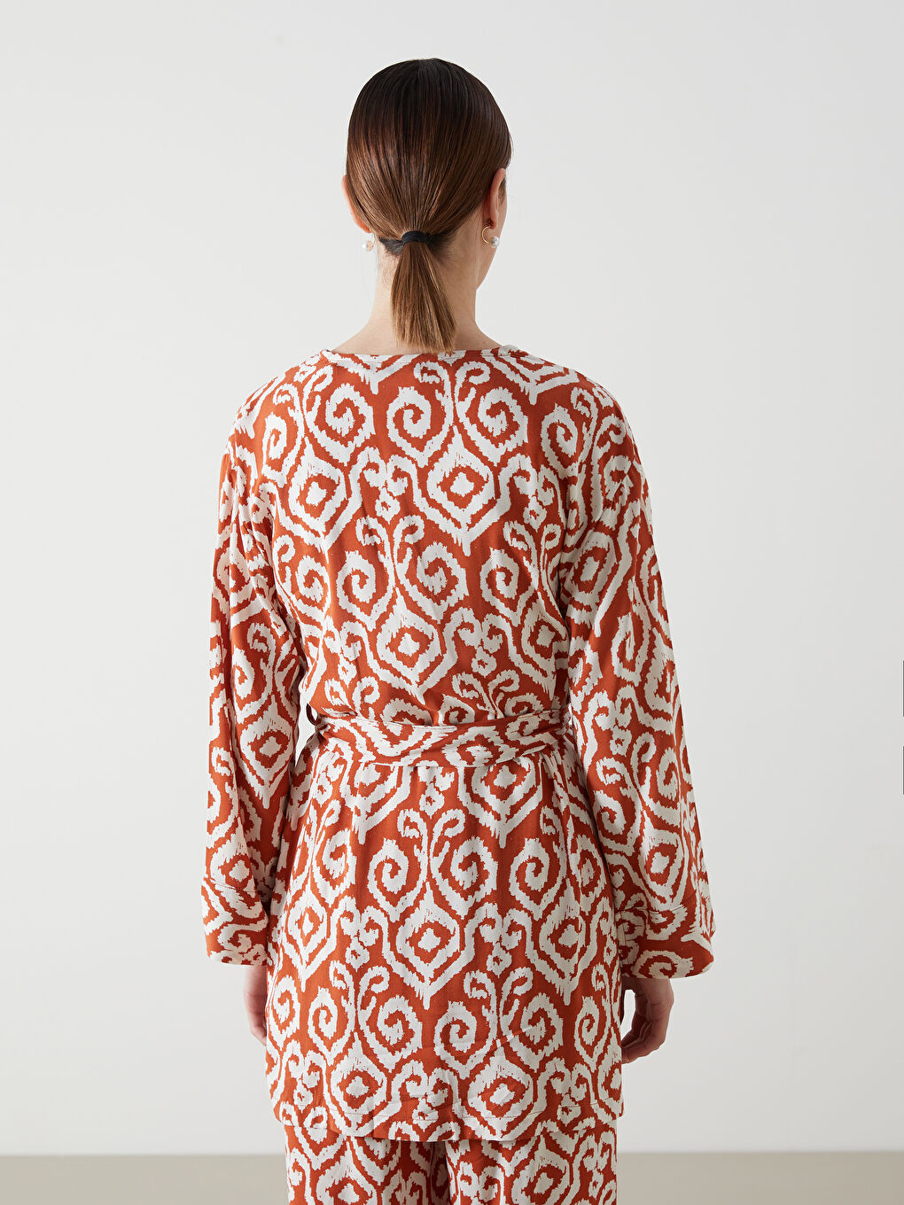 Kimono Oversize à Motifs pour Femmes avec Col Châle-3
