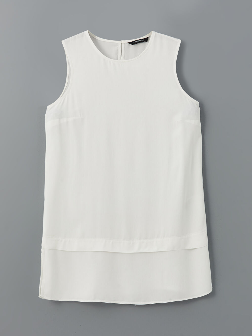 Crew Neck Plain Layered Women's Tunic-4