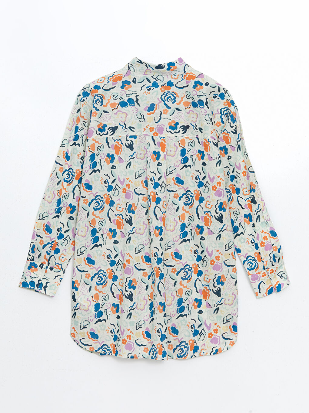 LCW Modest Çiçekli Oversize Poplin Kadın Gömlek Tunik -S54715Z8-F9C