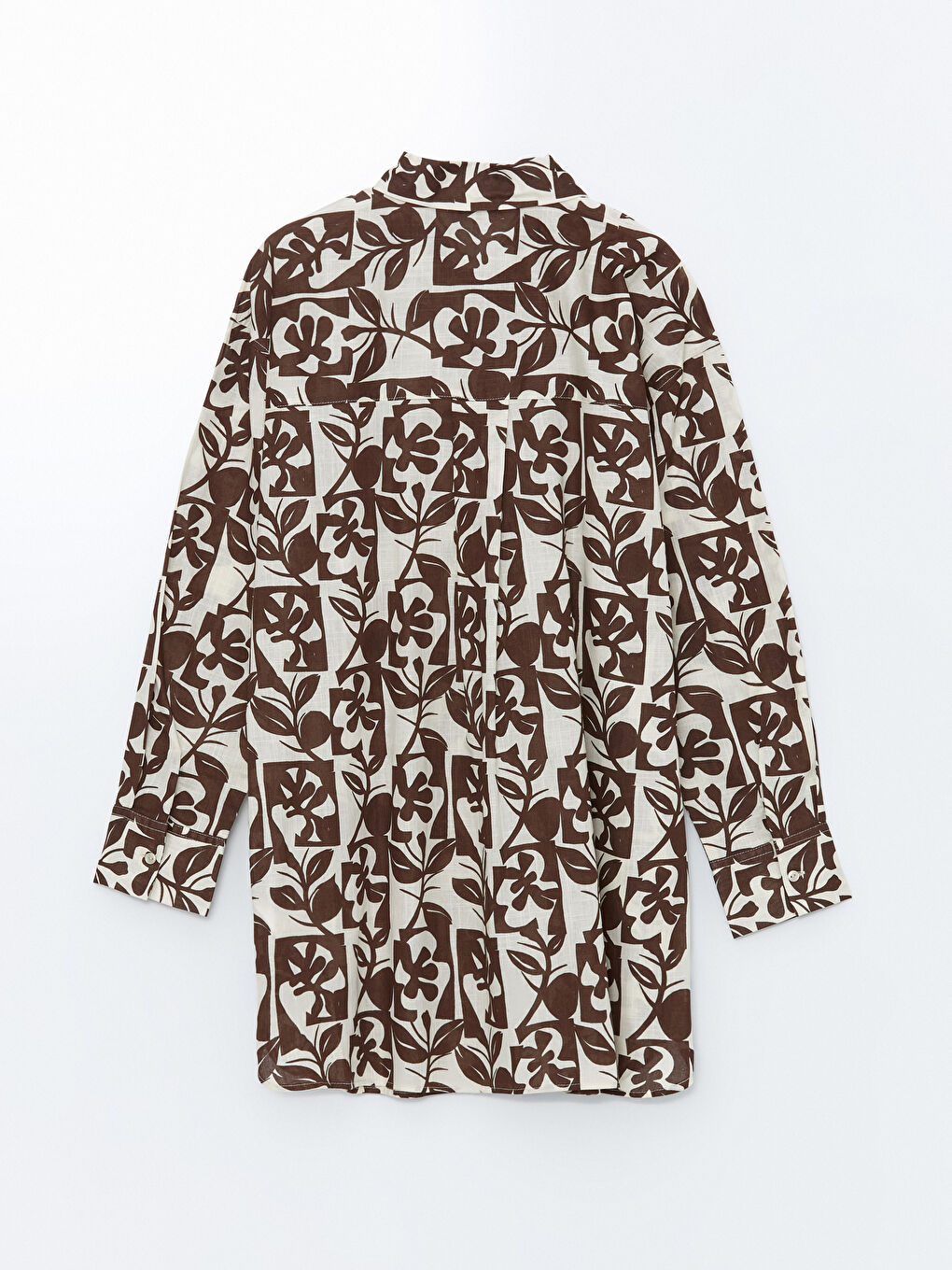 Tunique en chemise surdimensionnée en popeline florale pour femmes-5