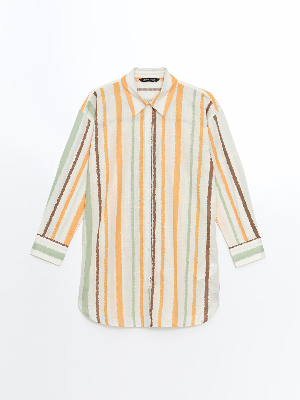 Striped Oversize Poplin Women's Shirt Tunic-4