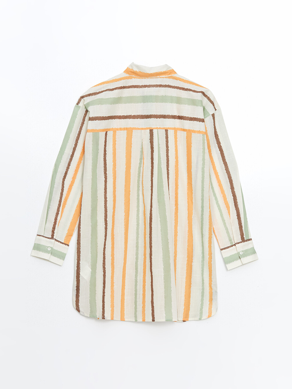 Striped Oversize Poplin Women's Shirt Tunic-5