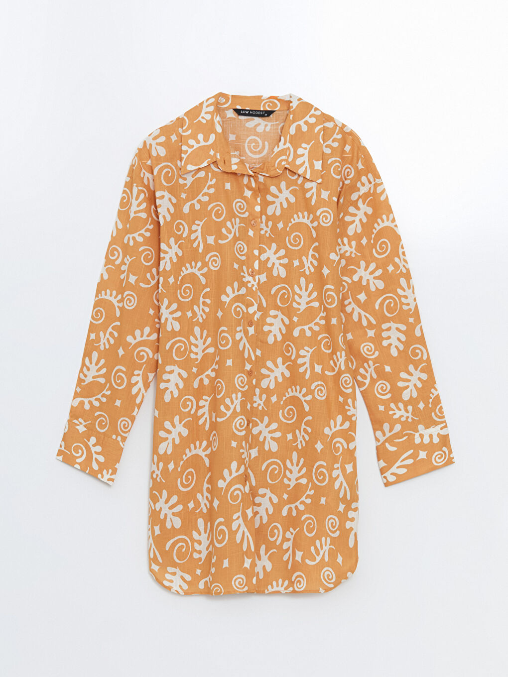 Tunique en chemise surdimensionnée en popeline à motifs pour femmes-4